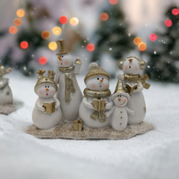 Gold Snowman Family with Baby