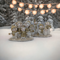 Gold Snowman Family with Baby