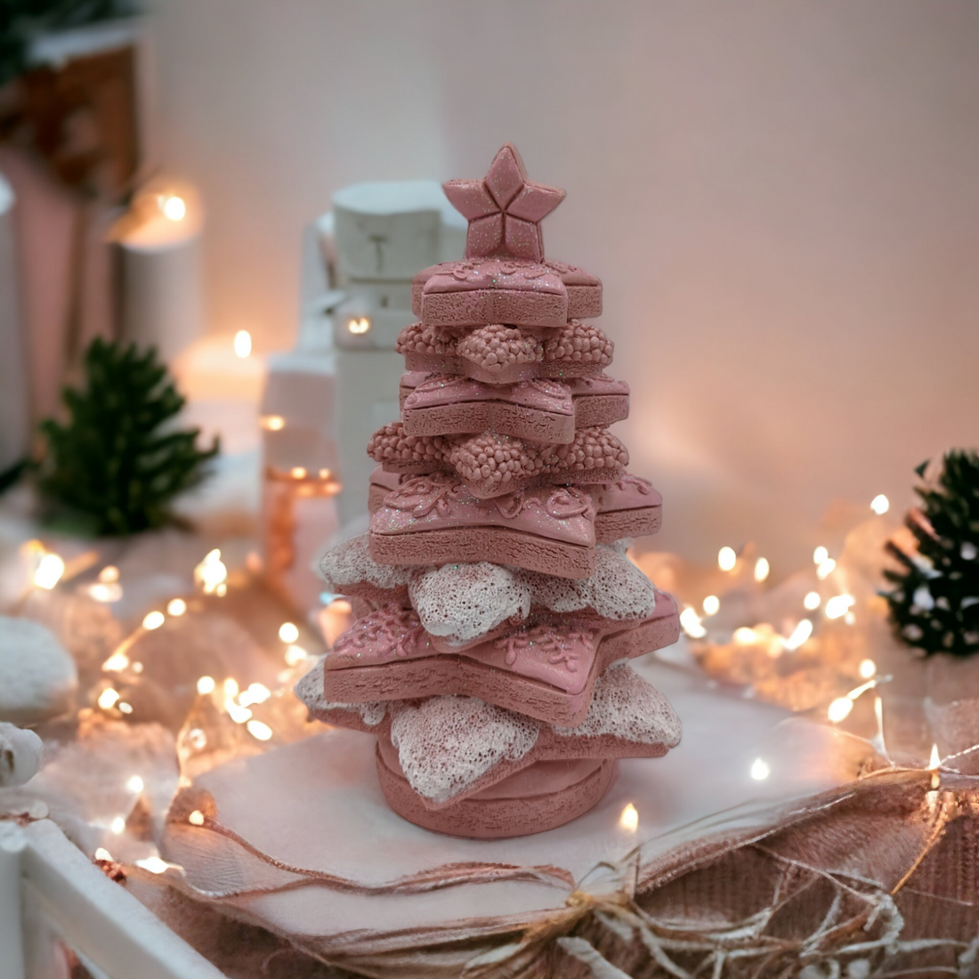 20cm Pink Star Cookie Christmas Tree