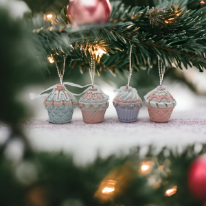 Large Cupcake Christmas Tree Hanging Decoration