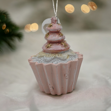 Load image into Gallery viewer, Small Cupcake Christmas Tree Hanging Decoration
