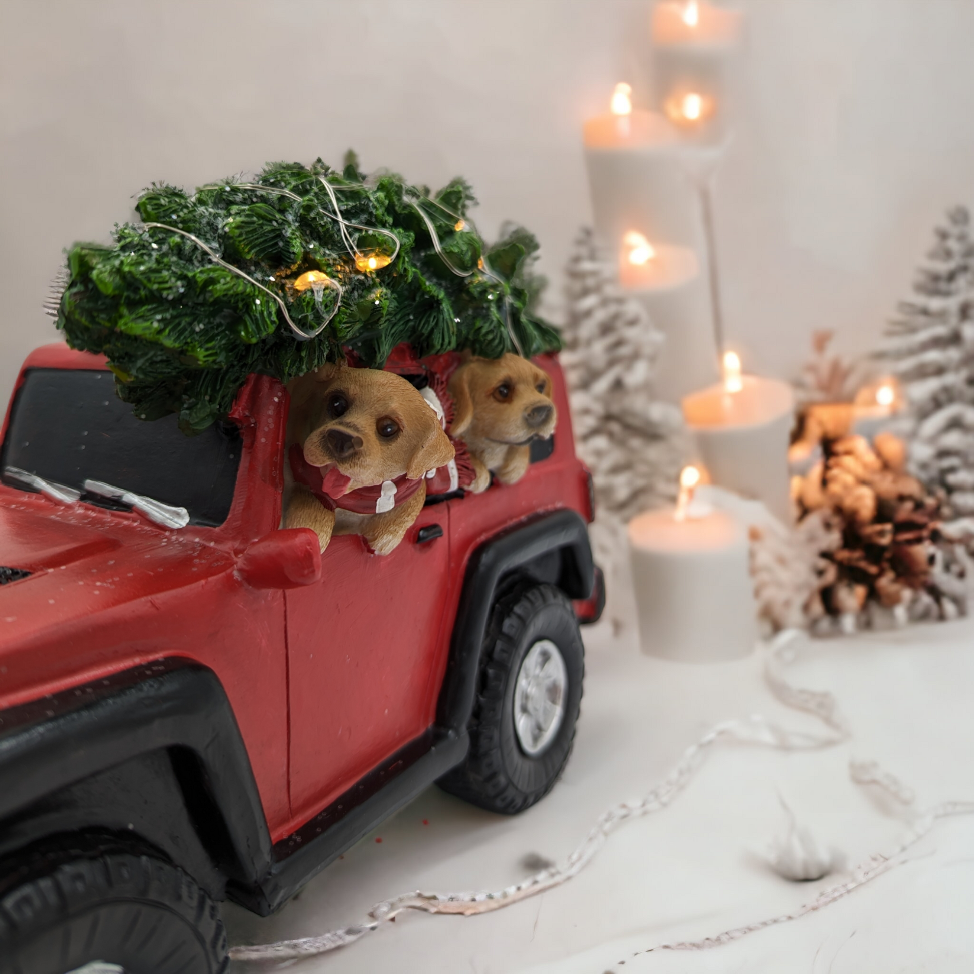 LED Jeep with Dogs