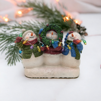 Three Snowmen with LED Lights