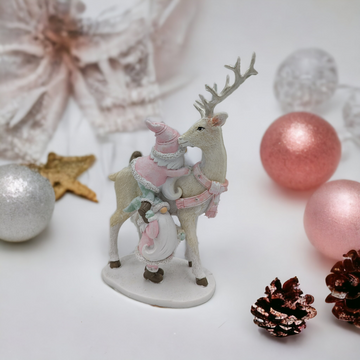 Reindeer with Gnome Helping His Friend