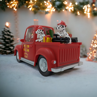 Light-Up North Pole Fire Truck with Santa and Dalmations Decoration