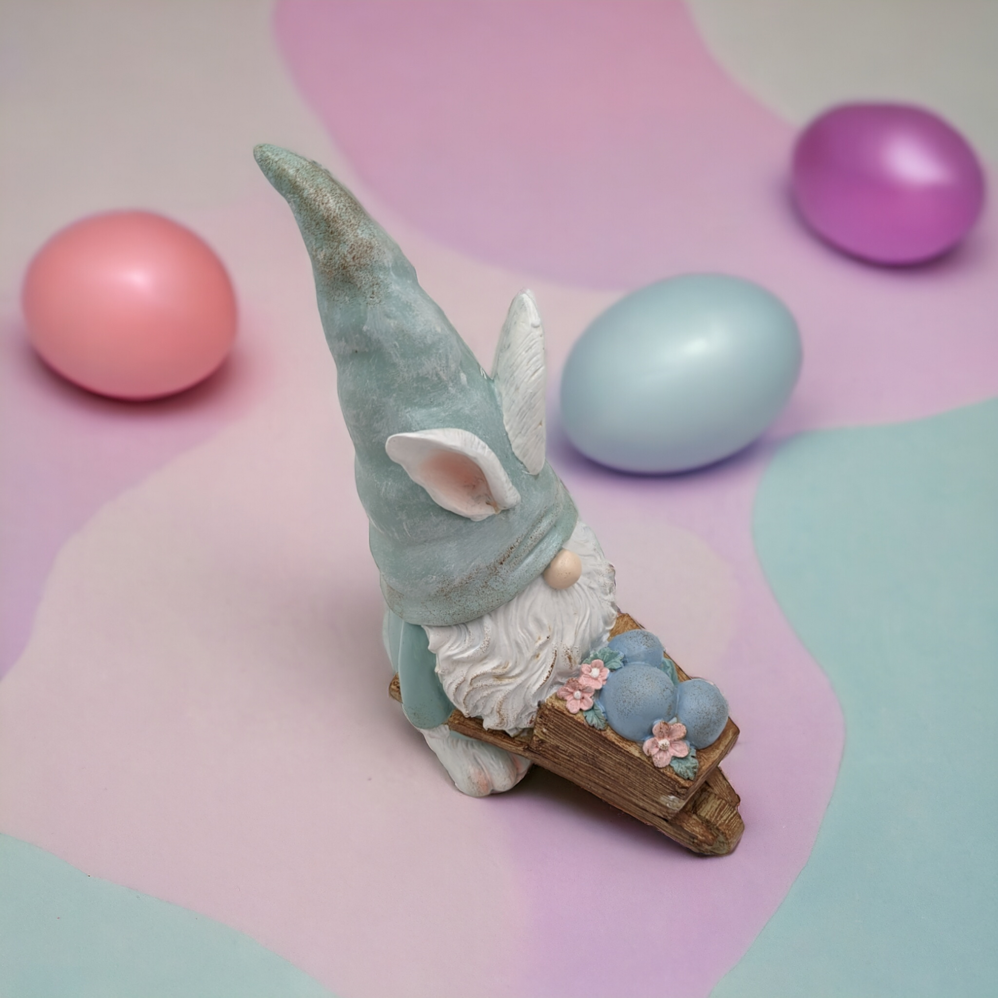 Gnome with Easter Egg Wheelbarrow