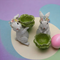 Easter Bunny Holding Lettuce Decor