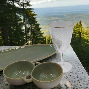 Olive Double Snack Bowl