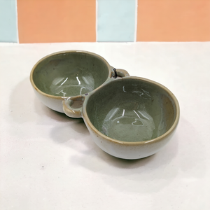 Olive Double Snack Bowl