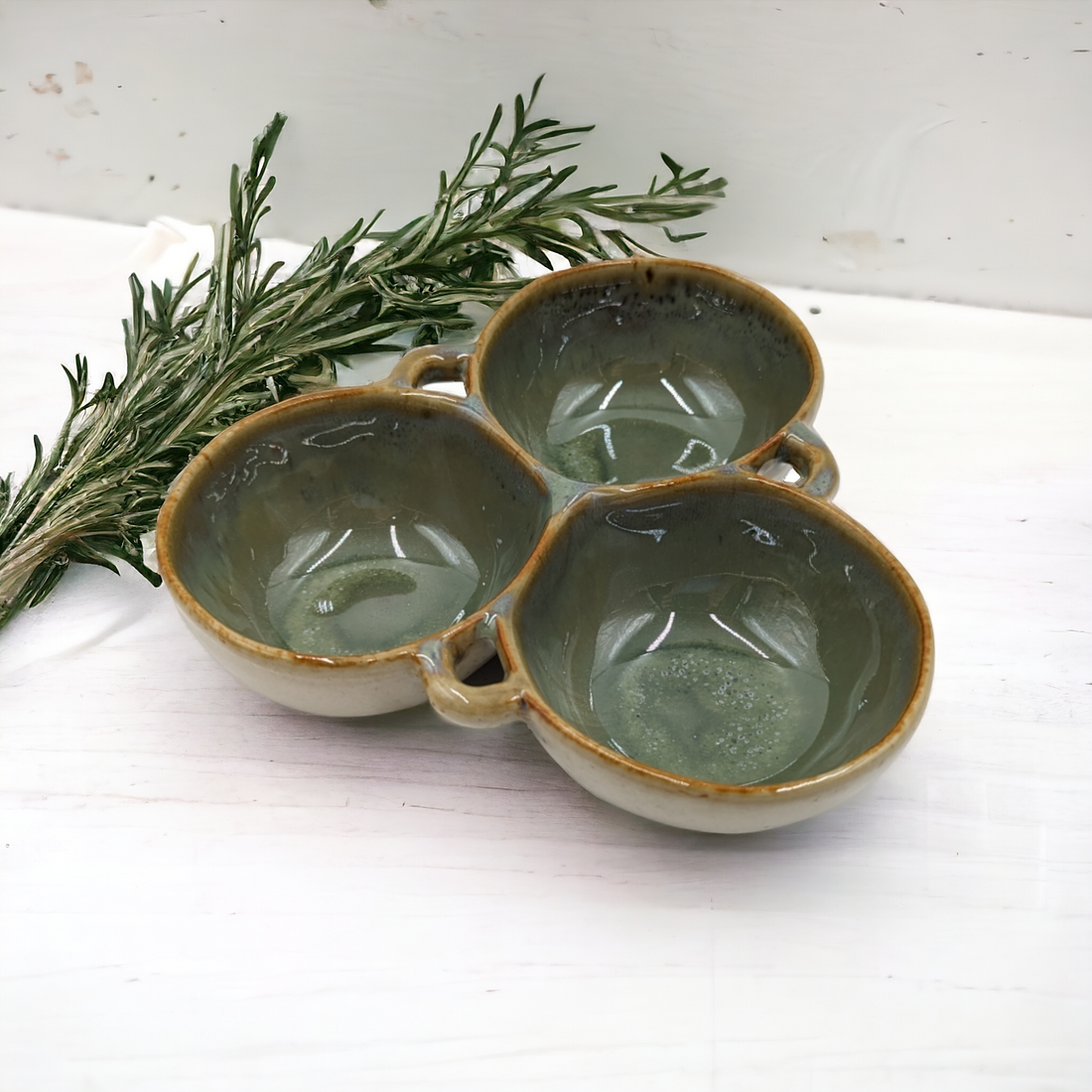 Olive Triple Snack Bowl