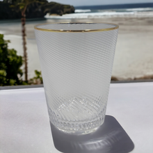 Load image into Gallery viewer, Acrylic Tumbler Clear Stripe With Gold Rim
