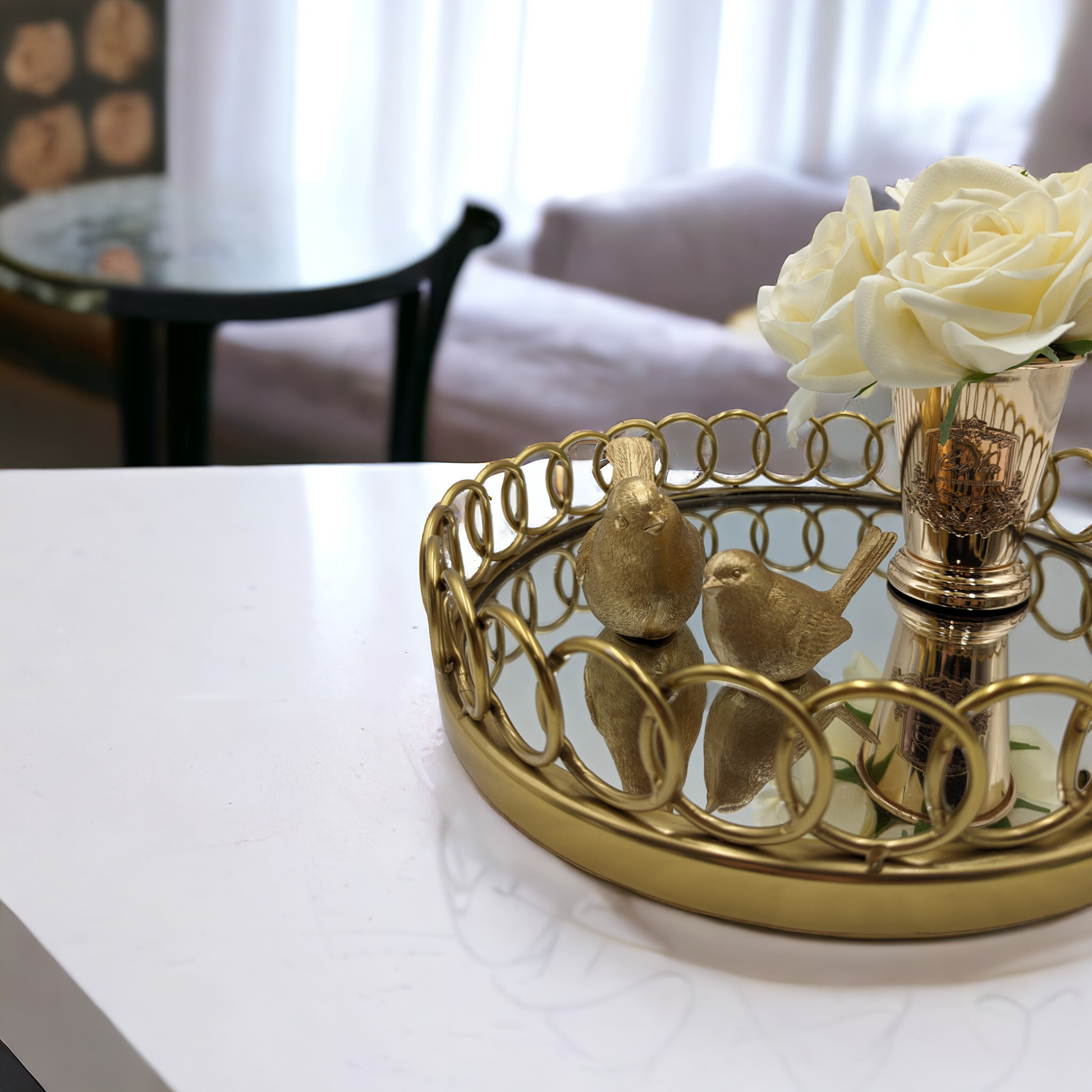 Gold Loop Mirror Tray