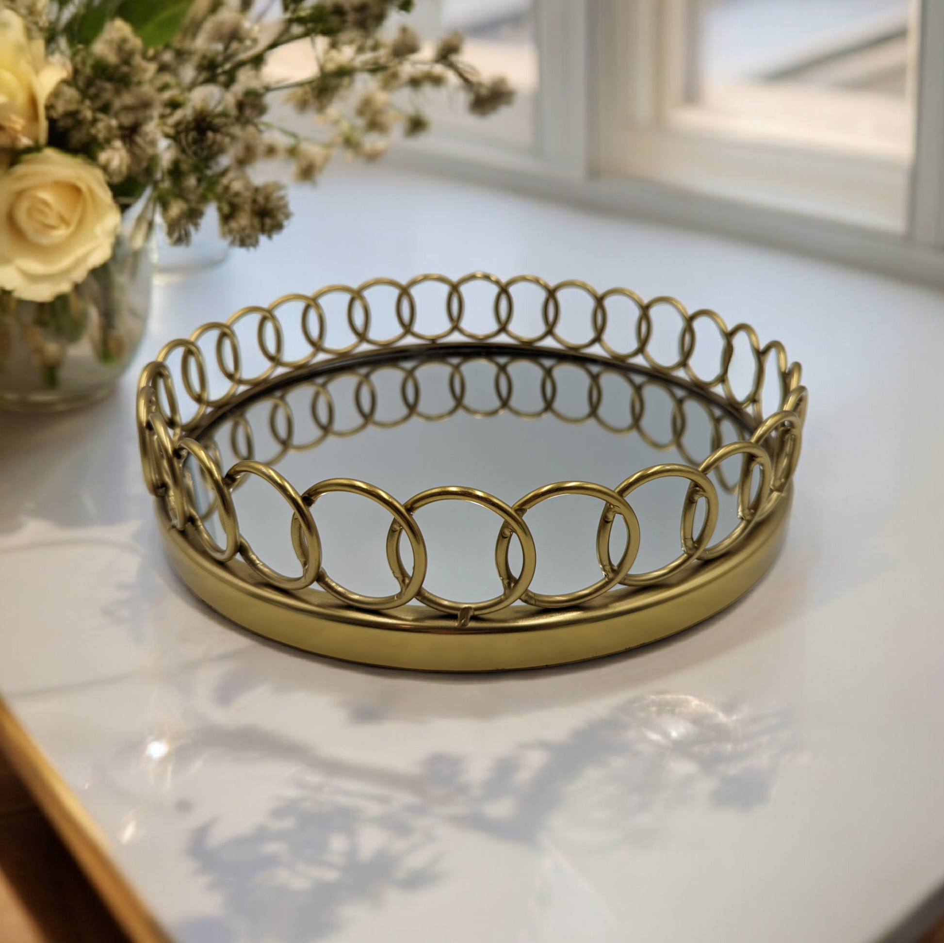 Gold Loop Mirror Tray