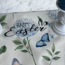 Load image into Gallery viewer, Happy Easter Blue Butterfly Table Runner
