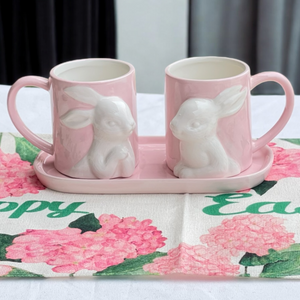 Happy Easter Pink Hydrangea Table Runner