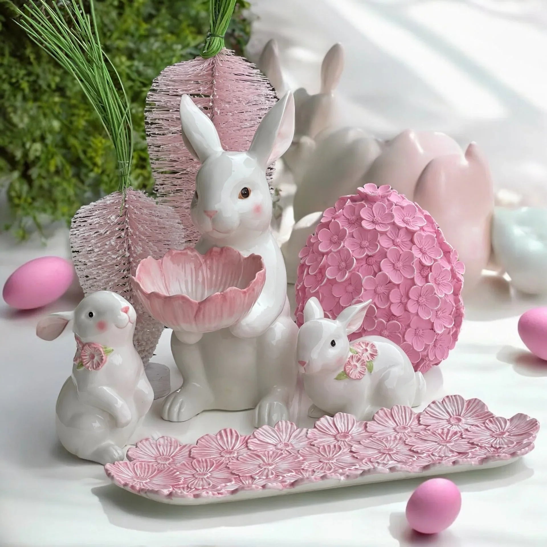 21cm Pink Floral Blossom Egg