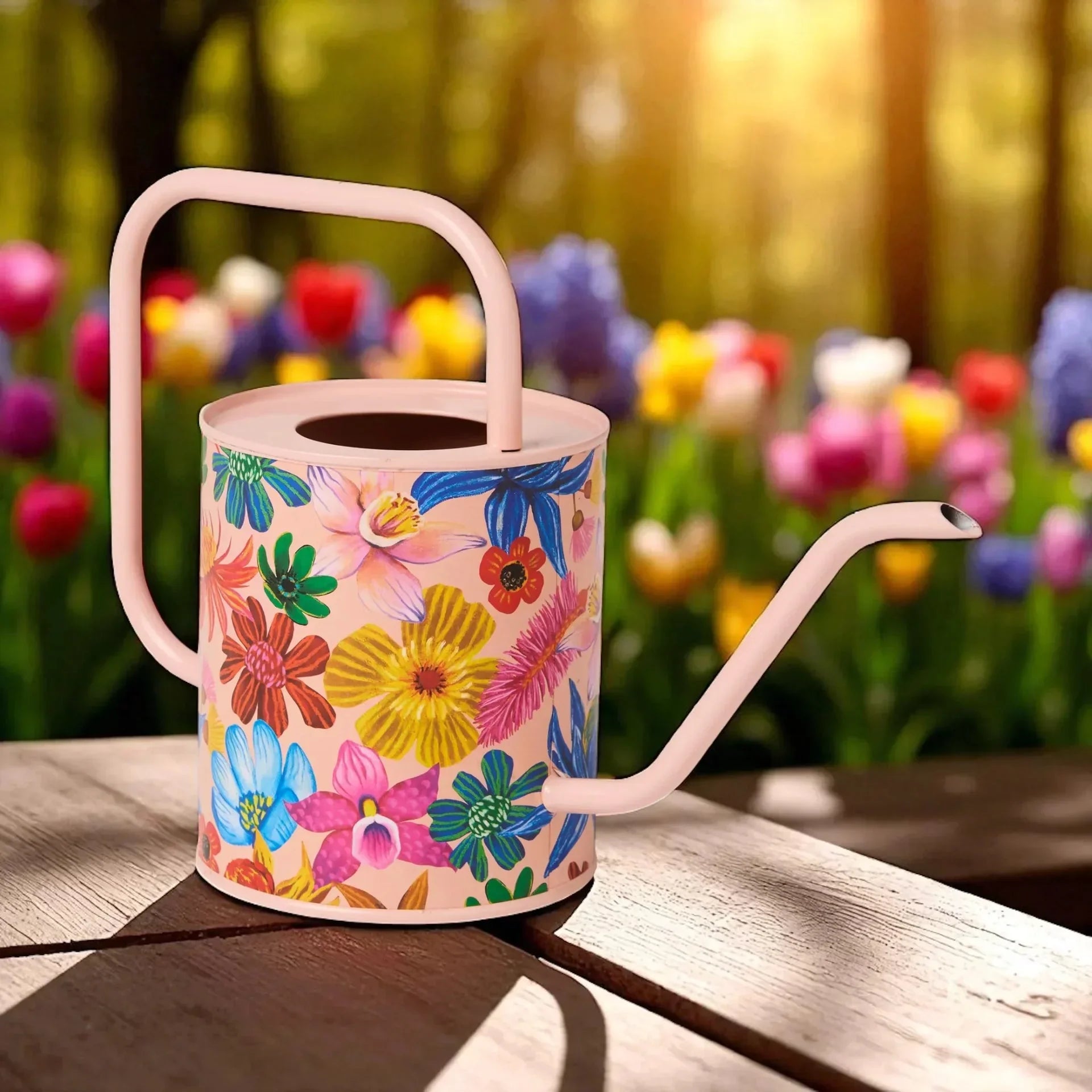 Wild Flowers In Bloom Watering Can - 1.5L Garden Artistry