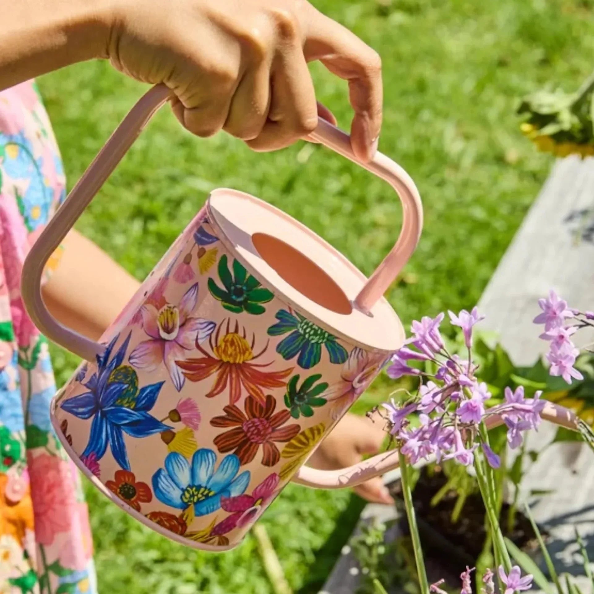 Wild Flowers In Bloom Watering Can - 1.5L Garden Artistry