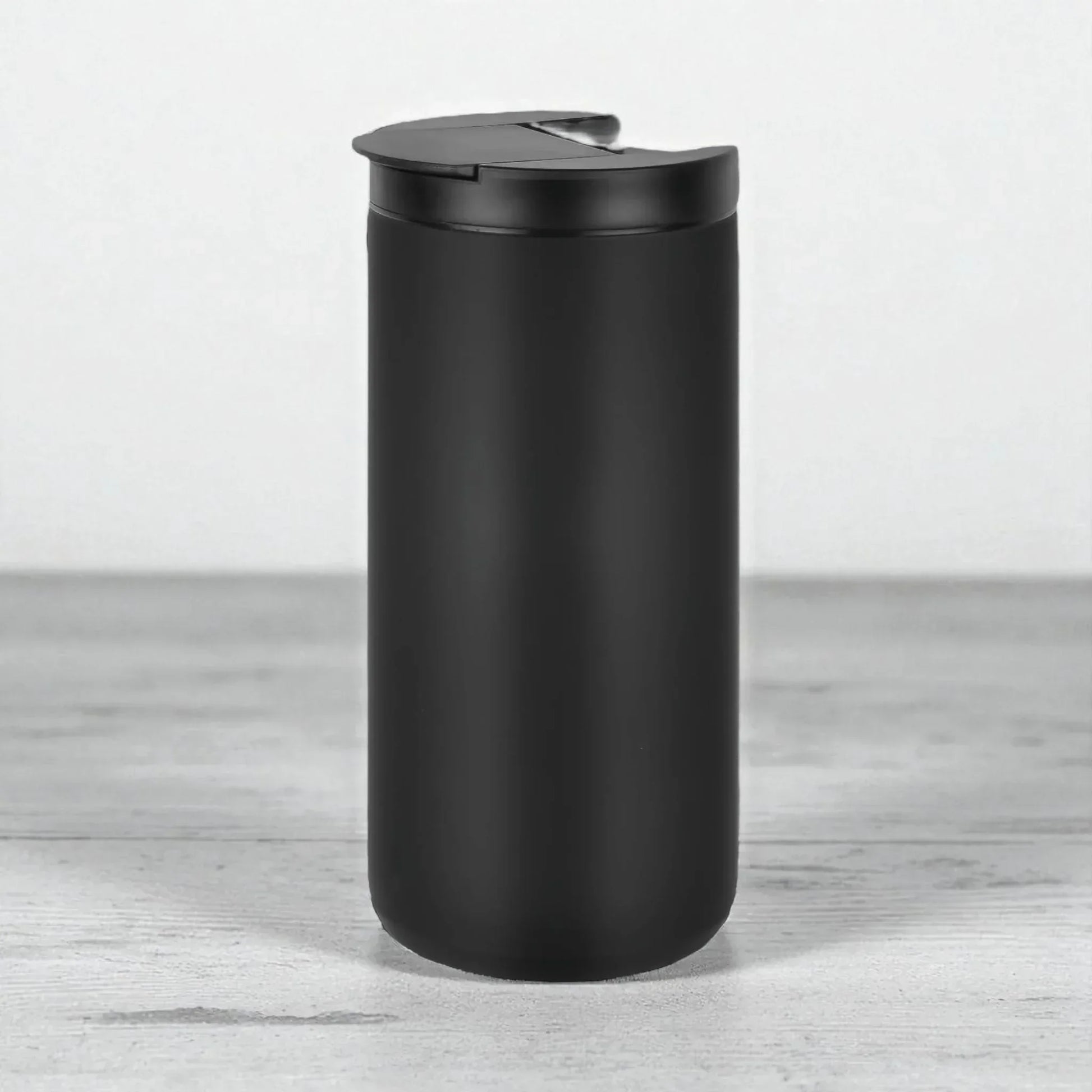 Travel Cup Matte Black - 350ml Twin Wall Stainless Steel Soft Touch