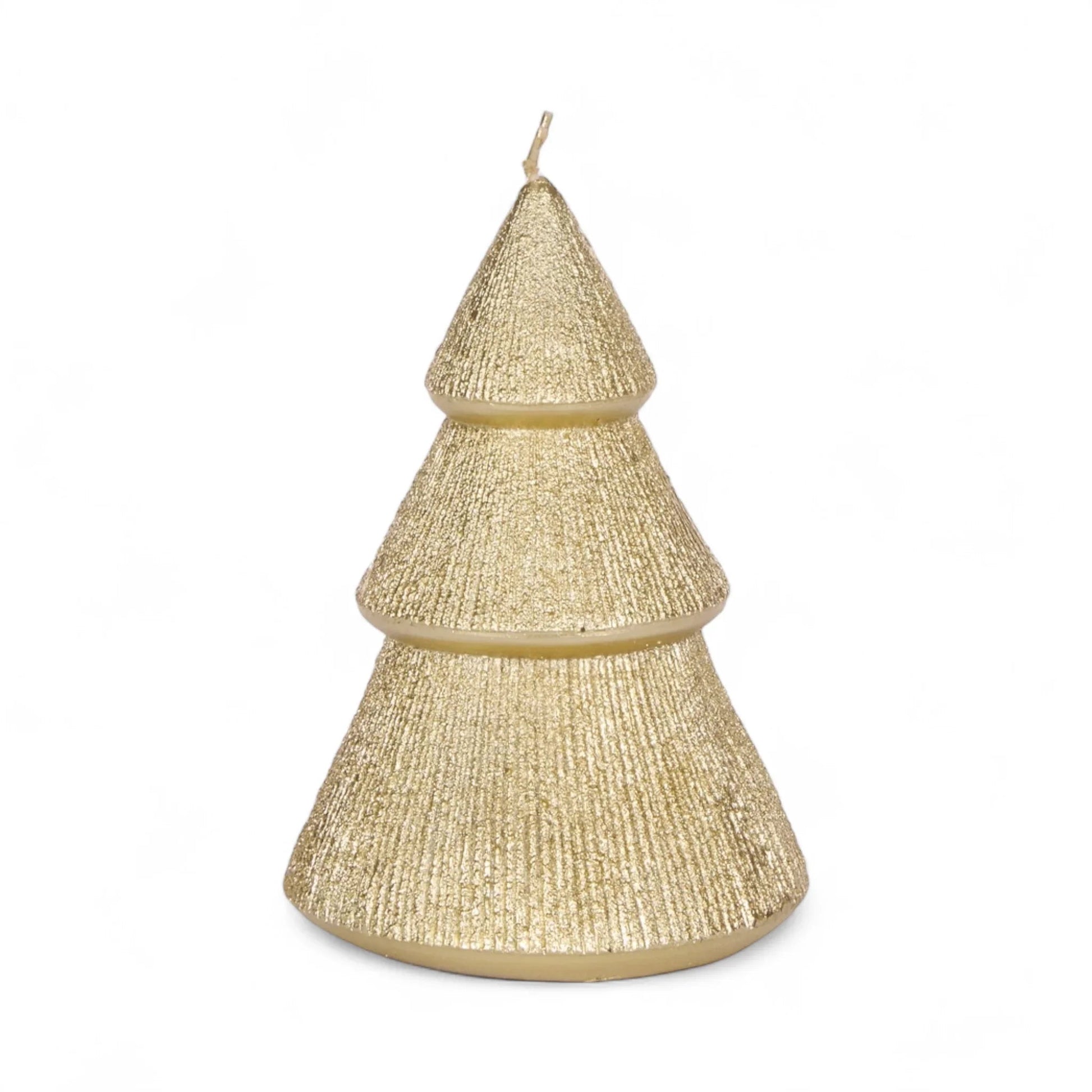 13.5cm Gold Ribbed Tree Candle