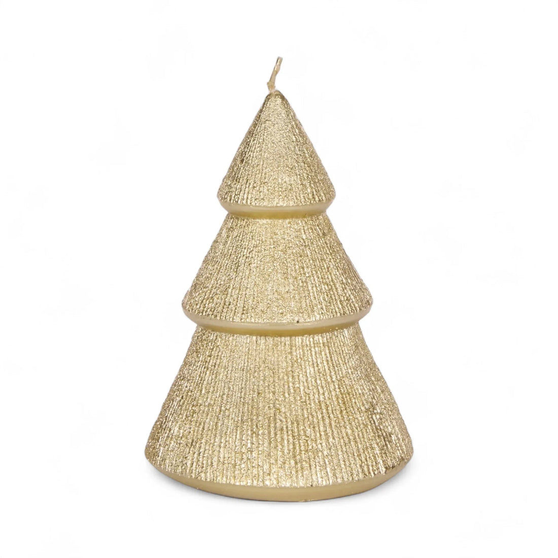 13.5cm Gold Ribbed Tree Candle