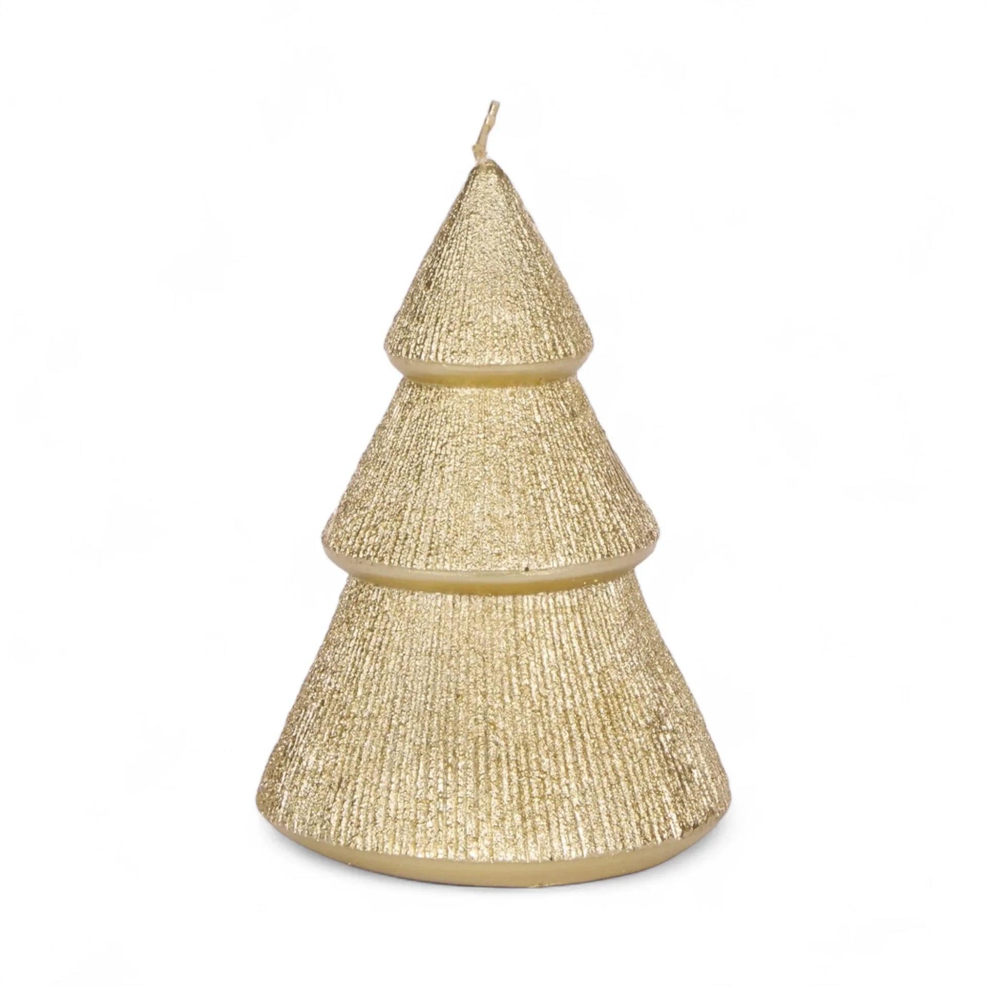 13.5cm Gold Ribbed Tree Candle