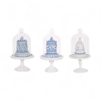 Frosty Blue Iced Cake Cloche - 9.7x9.7x19.1cm Resin Glass