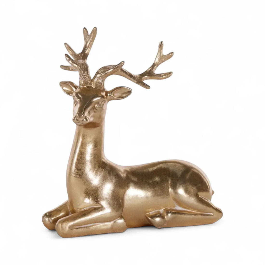 Gold deer figurine with antlers, elegant home décor accent piece