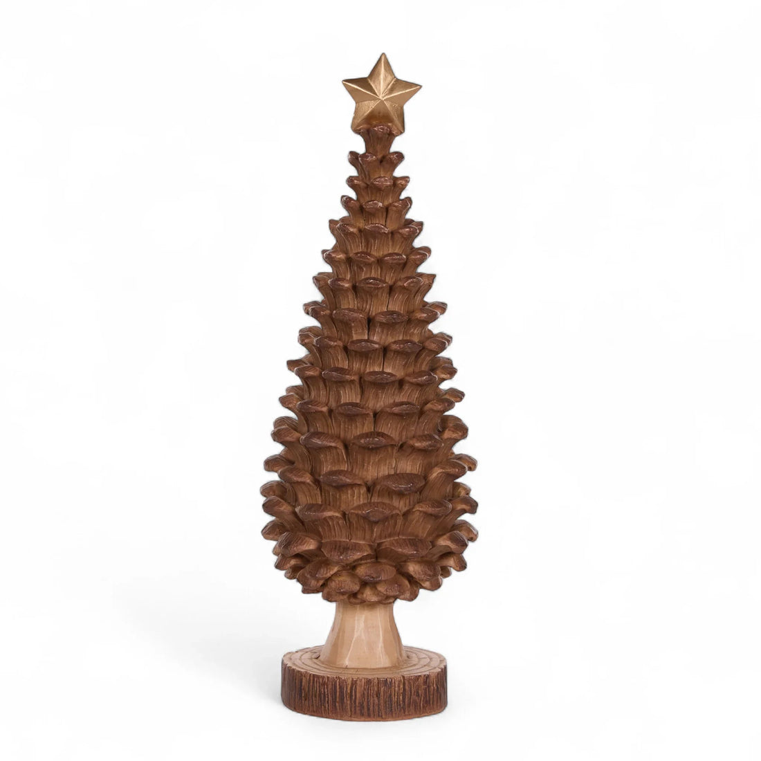 34.5cm Natural Pinecone Tree With Star