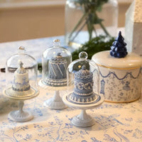 Frosty Blue Iced Cake Cloche - 9.7x9.7x19.1cm Resin Glass