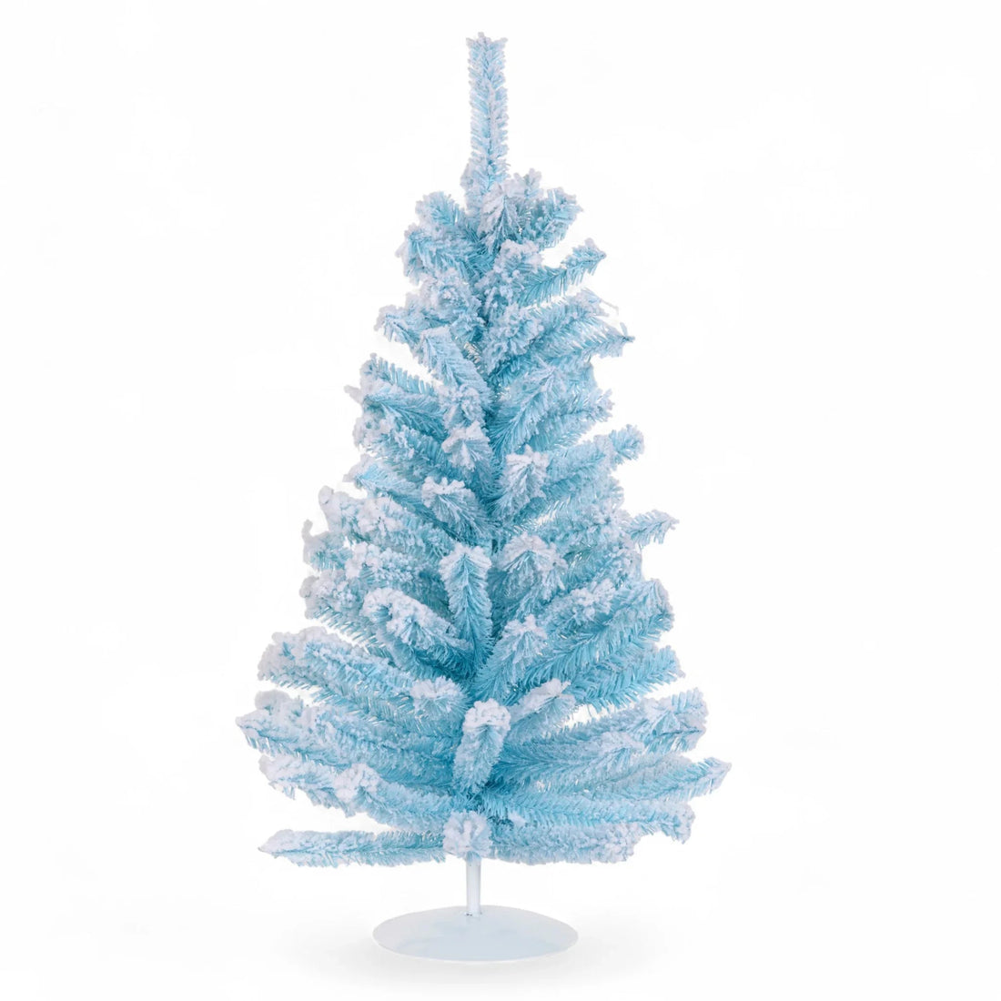 Pastel Blue Flocked Tabletop Tree
