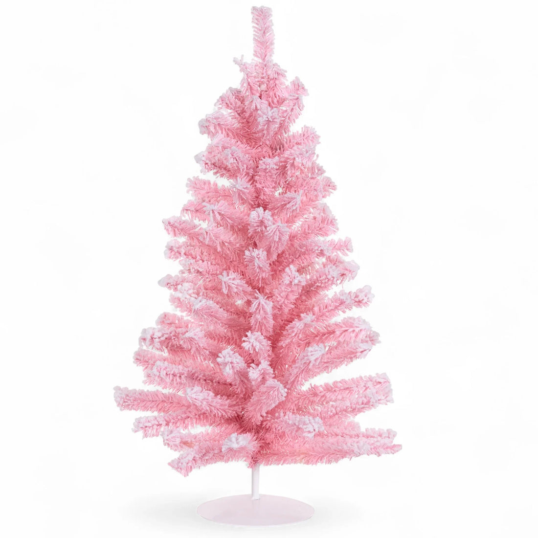 Pastel Pink Flocked Tabletop Tree