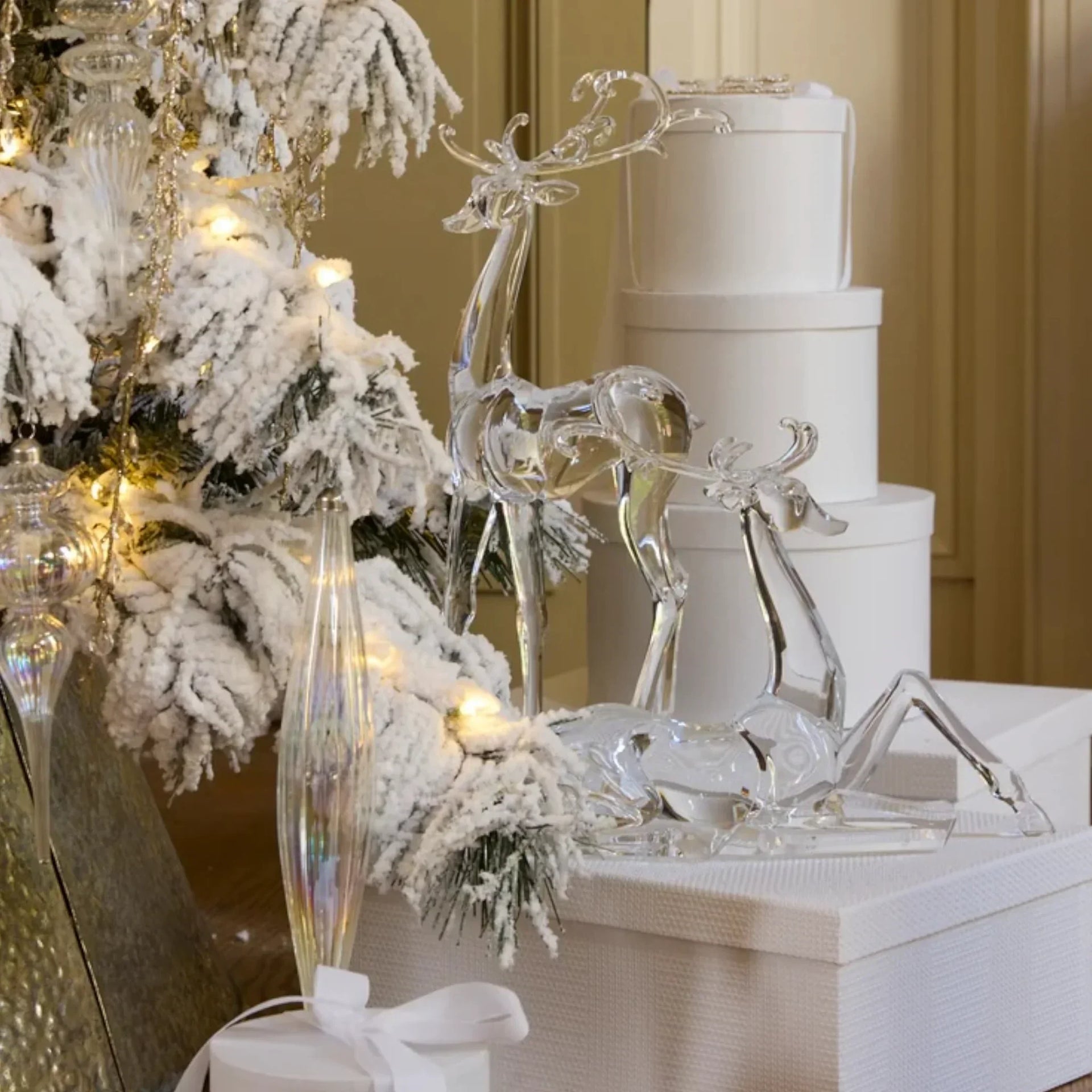 44.5cm Glistening Standing Reindeer