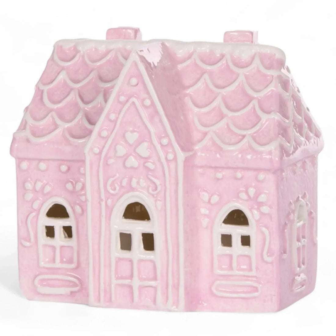 LED Pink Gingerbread Mansion