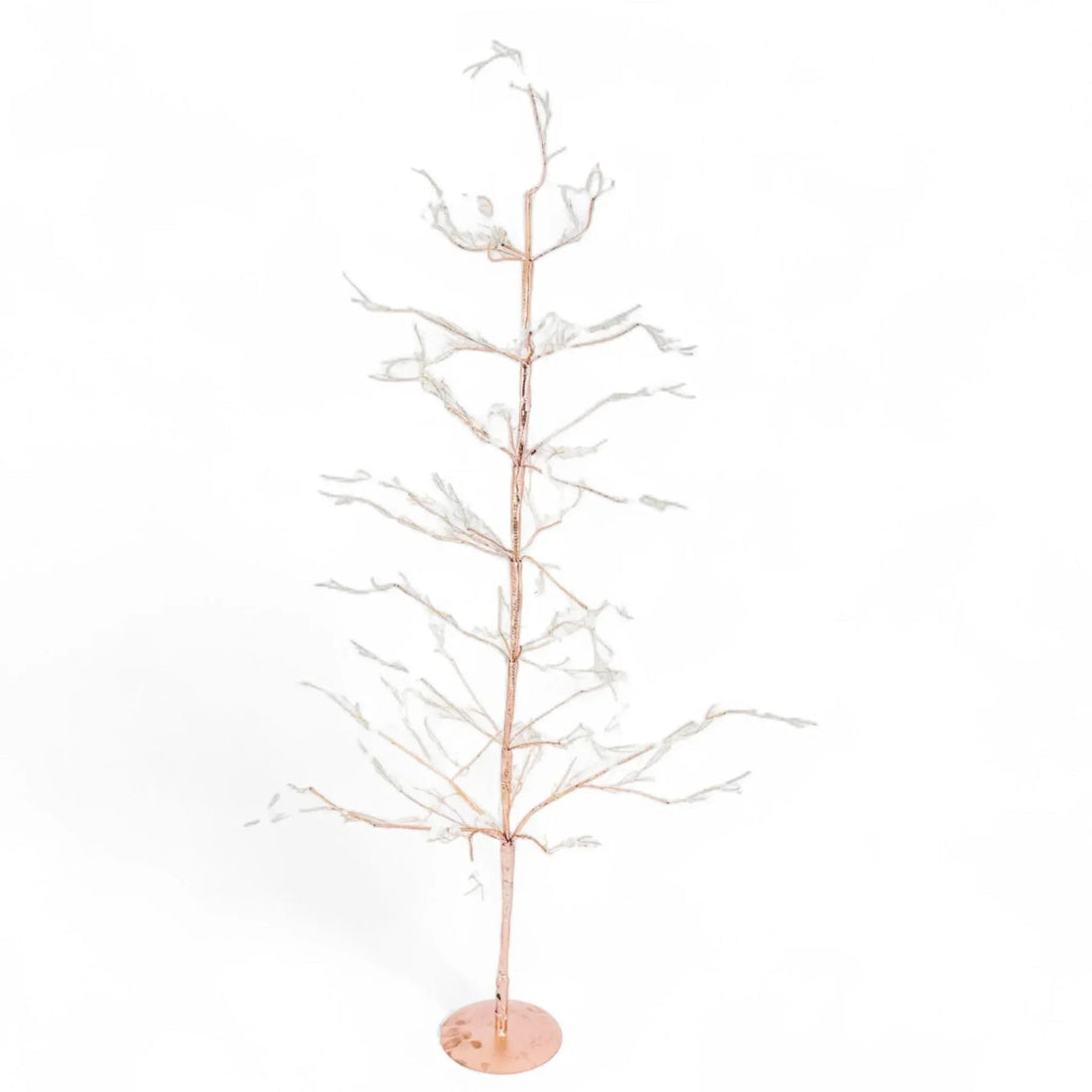 Copper wire tree sculpture with minimalist branches, modern home decor accent piece