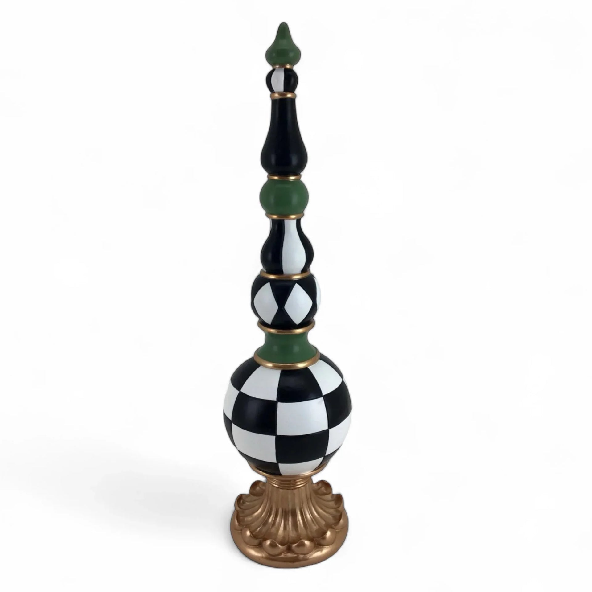 46cm Finial Green Black White