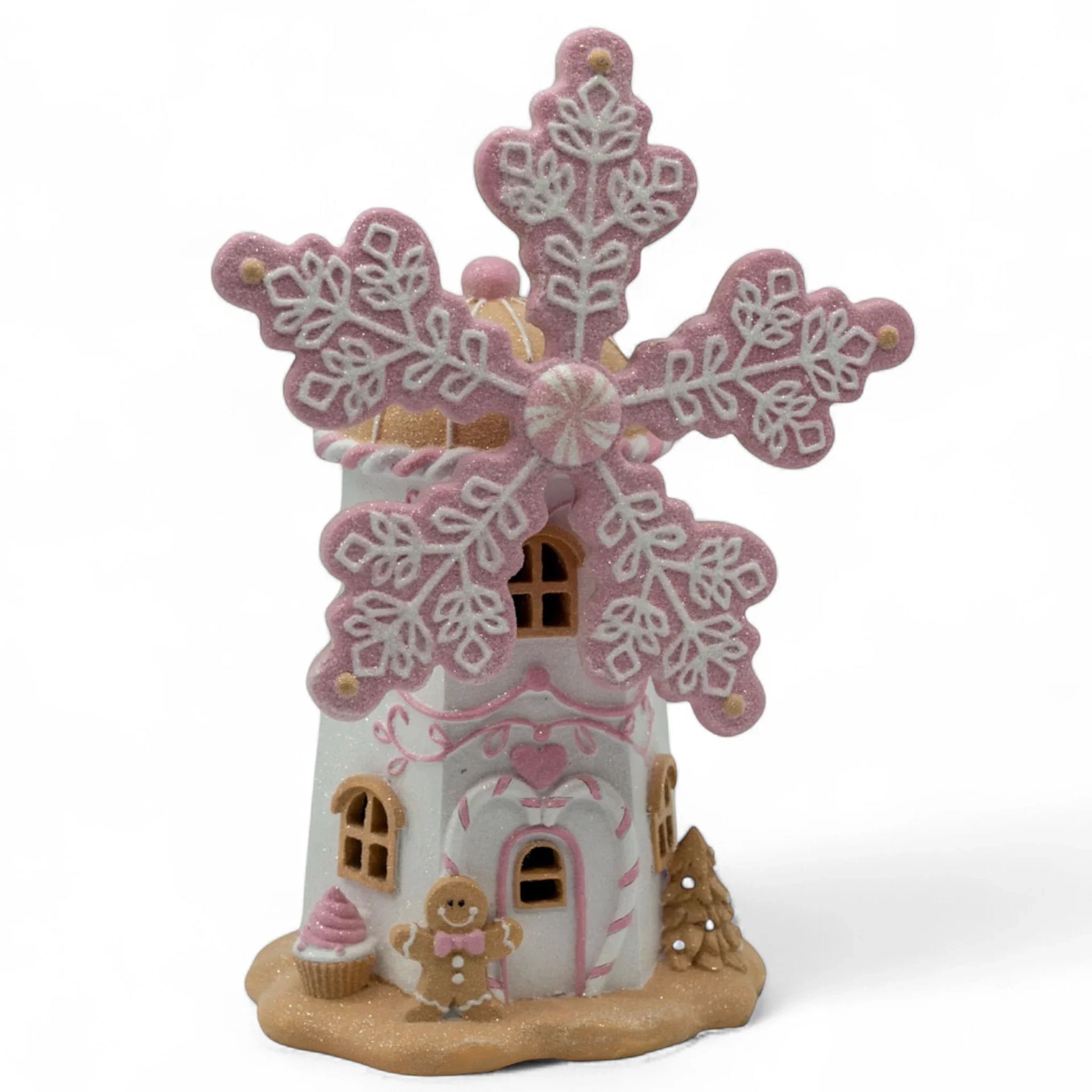 Pink LED Gingerbread Windmill