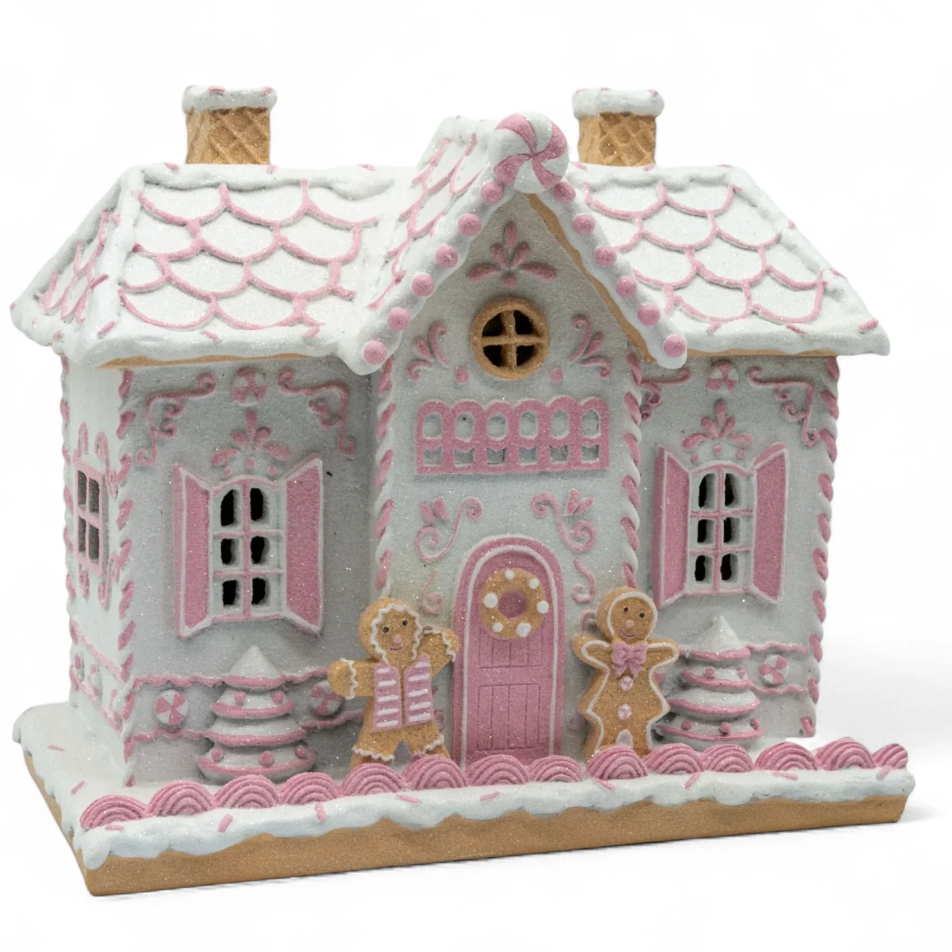 25cm Pink LED Gingerbread House