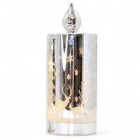 20 cm LED Etched Silver Candle