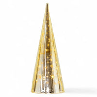 Golden star-patterned cone table lamp for festive home décor