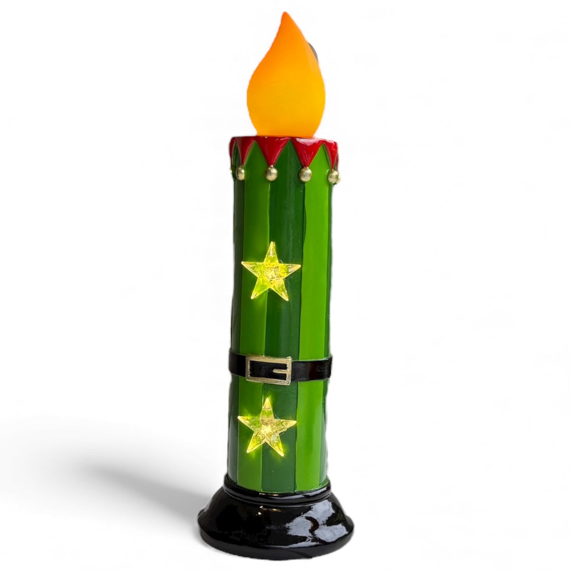 Green LED Candle - 33cm
