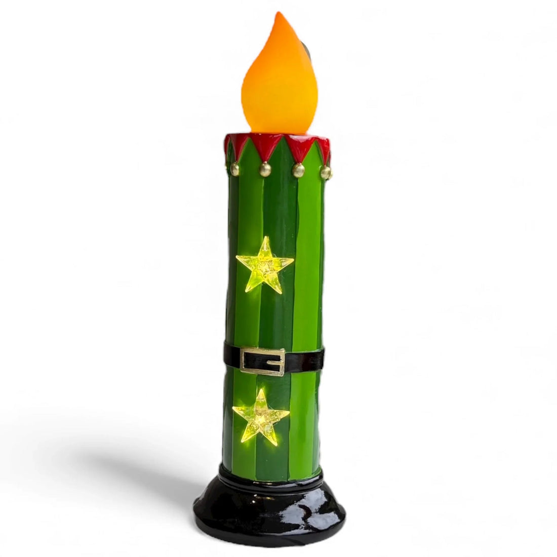 Green LED Candle - 33cm