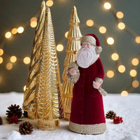 Set 3 Golden Glass LED Trees - 36x10.5cm; 34x11.5cm; 32x9.5cm