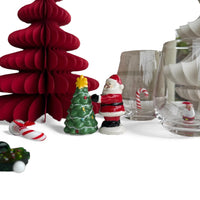 Christmas Santa Glass Glass 9x12cm Clear/Red