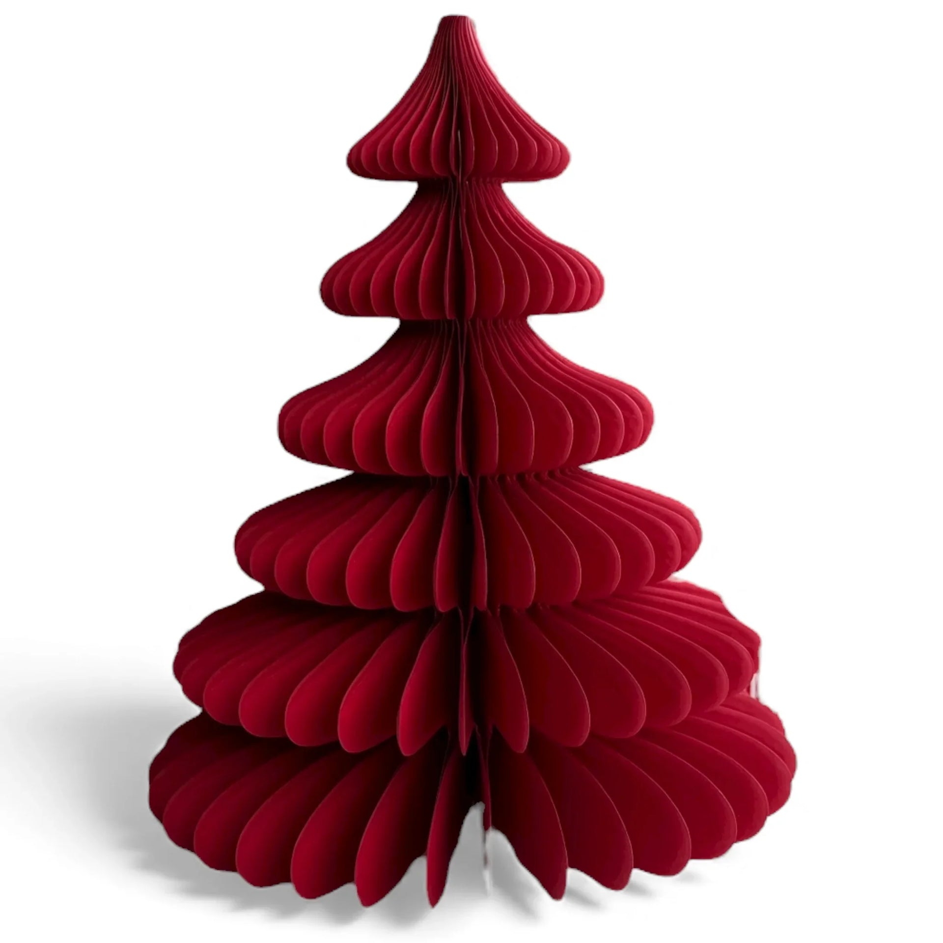 Christmas Tree Dec Paper 12x12x30cm Red