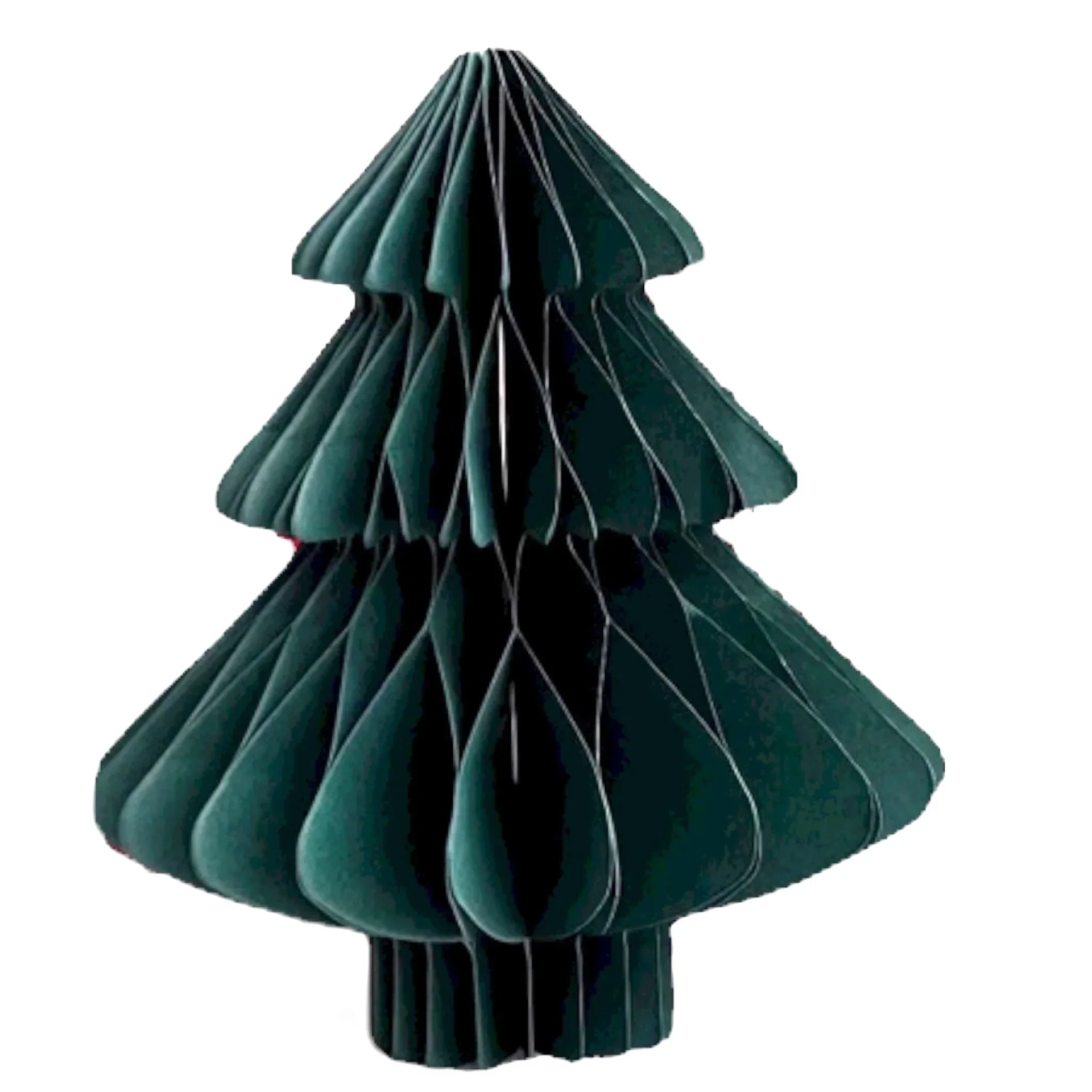 Emerald green accordion-fold Christmas tree decoration for modern holiday home décor