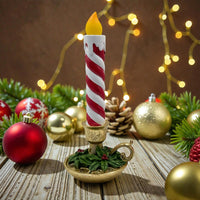 Festive Swirl Candle Red & White - 46cm