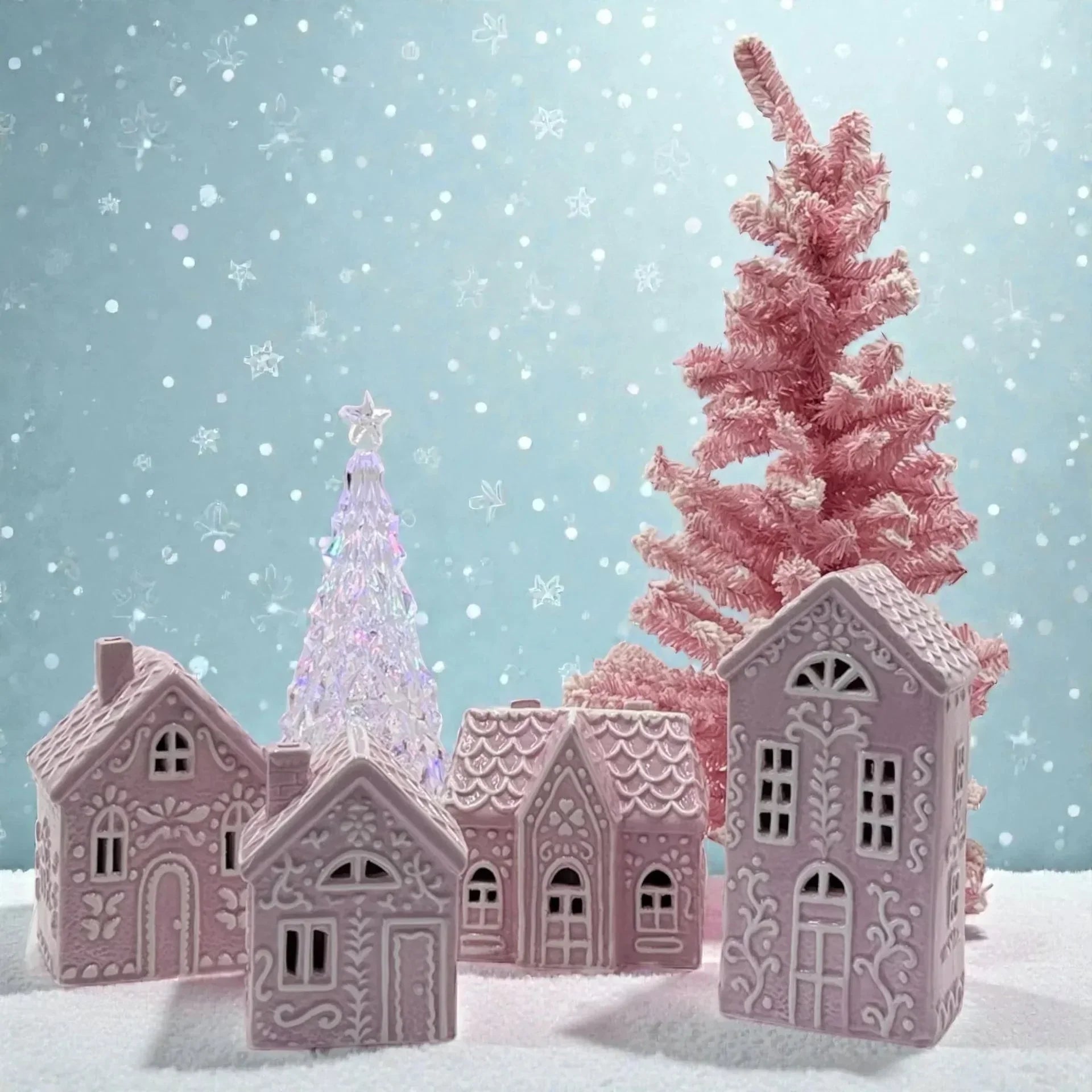 LED Pink Gingerbread Townhouse