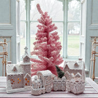 LED Pink Gingerbread Cottage - 13x10.5x17 cm 