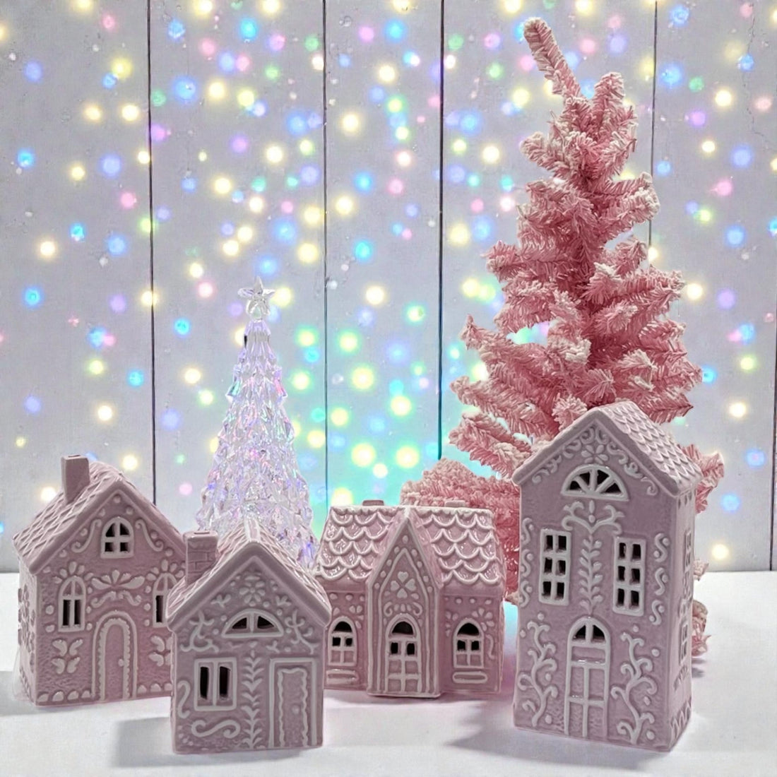 LED Pink Gingerbread Mansion